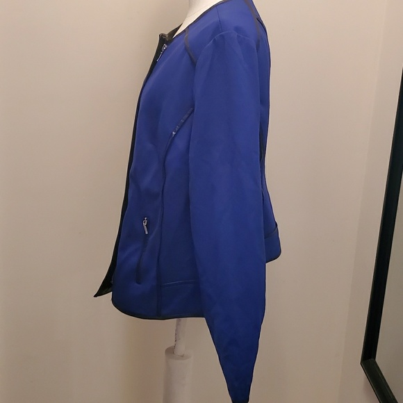INC International Concepts Blue and Black Plus Size Blazer - Picture 2 of 4